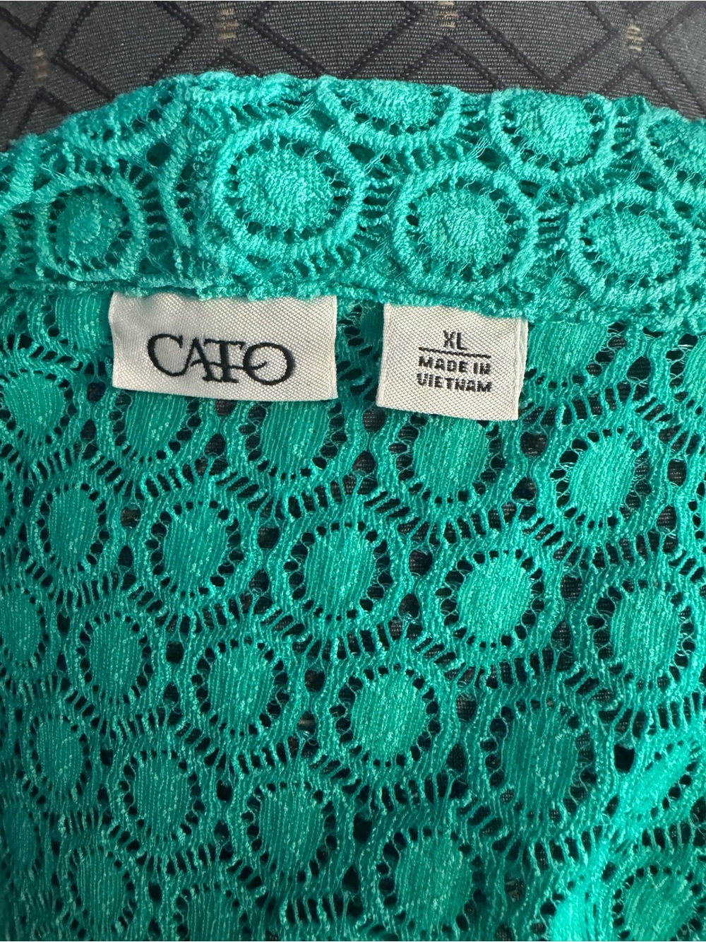 Cato Teal Green Lace Button-Down Blouse